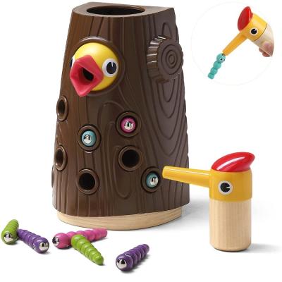 China Safe Kids Fishing Wooden Magnetic Fishing Toys For Kids Intellectual Development Magnetic Contagious Insects Fishing Educational Baby for sale