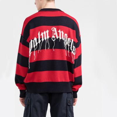 China Embroidery Logo New Design Anti-wrinkle Xiaoxin Stripe Chenille Sexy Sweaters Knitted Fleece High Quality Mens Cotton Jacquard Sweaters for sale