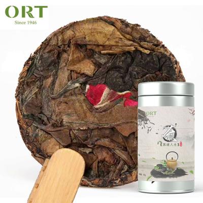 China Dry Flower Rose Flavor White Tea Cake 5G loose tea for sale