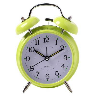 China CLASSIC 4 Inch Twin Bell Alarm Clock with Stereoscopic Dial, Back Light, Battery Operated Loud Alarm Clock for sale