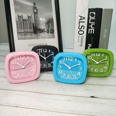 China Living Room Candy Color Alarm Clock Children's Lazy Alarm Clock Digital Stereo 3219 Square Digital Bedside Clock for sale