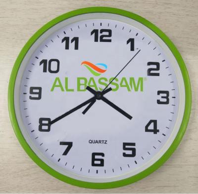 China CLASSIC Customize Logo Dial 12 Inch Promotion Plastic Wall Clock Cheap Clock for sale