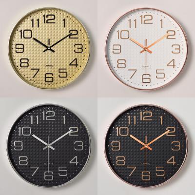 China 10 Inch 25CM Simple Wall Clock Quartz Clock Bedroom Plastic Living Room Hanging Clock Custom LOGO for sale