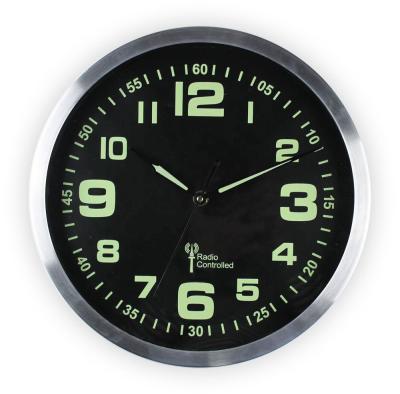 China BRIEF Glow In The Dark Luminous Wall Clock Aluminum Wall Clock for sale