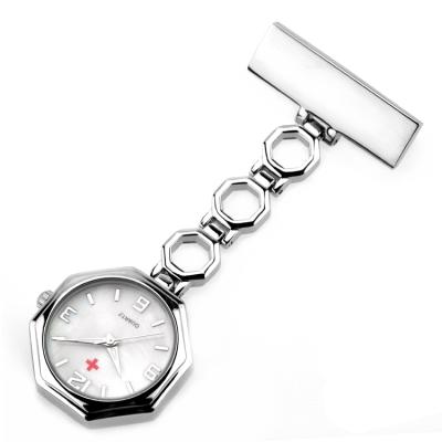 China Silver Water Resistant Nurse Watch Alloy Case Pin Clip Safety Watch For Nurse Doctor for sale