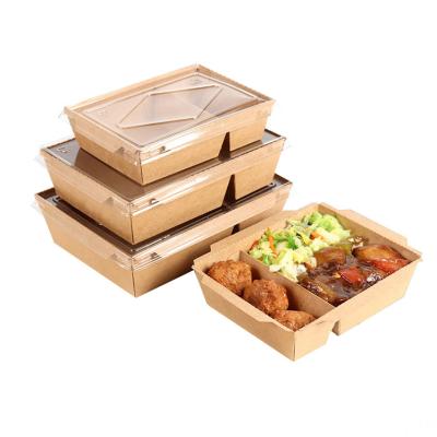 China Recycled Materials Factory Direct Sale Take Away Food 2 Compartment Disposable Paper Lunch Box With Lid for sale