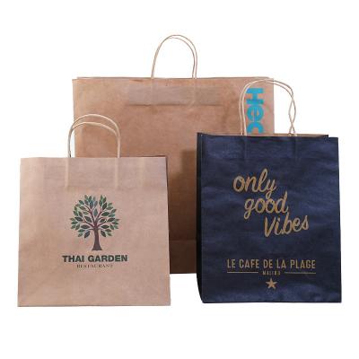 China Factory Shopping Recyclable High Quality Biodegradable Kraft Paper Party Gift Craft Paper Bag With Handle for sale