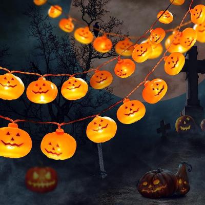 China Halloween Party Holiday Decorations 16.4Ft Pumpkin 30LED String Lights, 2 Modes Battery Operated Halloween Light Decor For Home Indoor for sale