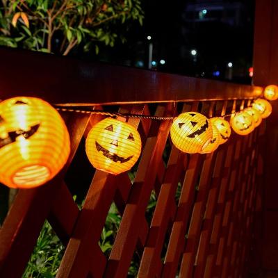 China Halloween Party Holiday Halloween Pumpkin Lantern String Lights, 10 Pack Orange Lantern String Lights Plug In, 9.8FT Pumpkin Lights Outdoor for sale