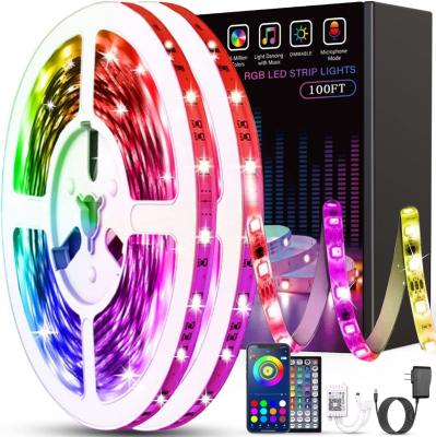 China Residential led strip, 24V, endless dimming with syncing music dance changing lights remote control and app controlled for sale