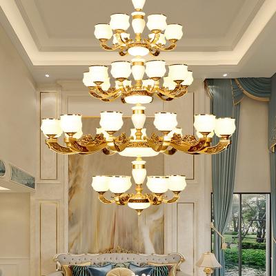 China Contemporary European Style Middle Floor Dustproof Floor Villa Duplex Chandelier Chandelier Atmosphere Hotel Lobby Contemporary Style for sale