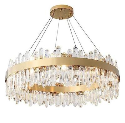 China Modern luxury European diode LED crystal chandelier, three color dimming, support customization for sale