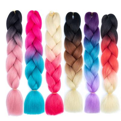 China Hot Selling African Crochet Braids Hair Wholesale 100g High Temperature Synthetic Hair 24 Inch Synthetic Hair Extensions Ombre Braiding Hair for sale