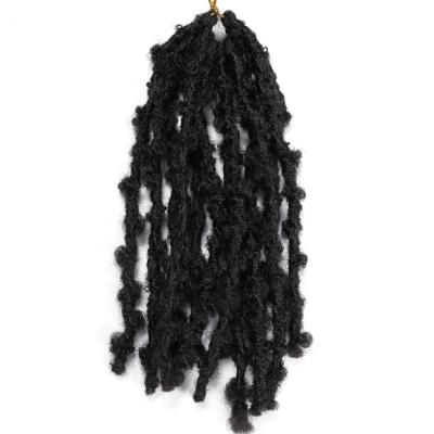 China Fiber Hair Butterfly Locs New Crochet Hair 14 18 22 24 Inch Soft Distressed Faux Locs Crochet Hair Faux NU Locs for sale