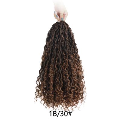 China NEW High Temperature Synthetic Hair Goddess Locs Crochet Hair 14 Inch River Faux Locs Wavy Crochet With Curly Hair for sale