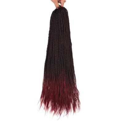 China Wholesale High Temperature Ombre Synthetic Fiber Hair 24 Inch Synthetic Braiding Hair For Women Senegalese Twist Hair Crochet Braids for sale