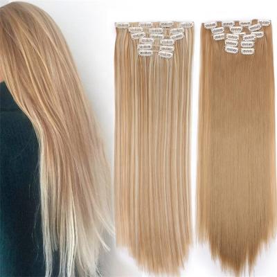 China wholesale hair blonde U-tip synthetic hair ponytail hair clip in hair extension for sale