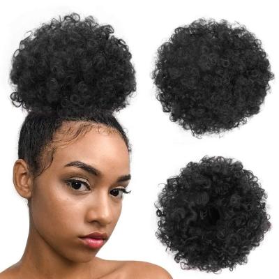 China Factory Direct High Temperature Synthetic Curly Afro Curly Fiber Hair Bun Woman Bun Extension for sale