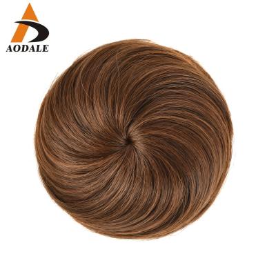 China Wholesale High Quality Synthetic Hair Ladies Style Brown Headwear Wig Knot Easy To Tie Clip In Synthetic Hair Bun Hairpiece Extensions for sale