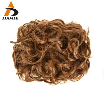 China High Quality Synthetic Heat Resistant Afro Bun Messy Curly Curly Hair Extension Synthetic Wigs Cut Ponytail Scrunchies Bun Hair for sale