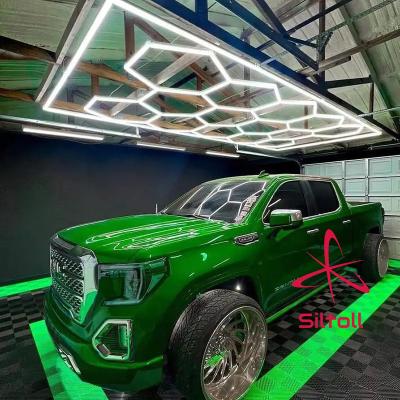 China Workshop/Garage/Barbershops/Gym/Office/Supermarket Factory Directly Sell Deformable Auto Led Linear High Bay Lamp Garage Hanging Hexagon Lighting for sale