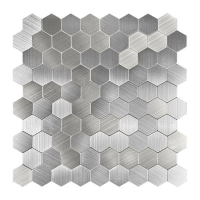 China Waterproof+ECO-Friendly+Self-adhesive self-adhesive wall tile 3d effect 4mm thick hexagon design waterproof aluminum tiles for kitchen and bathroom for sale