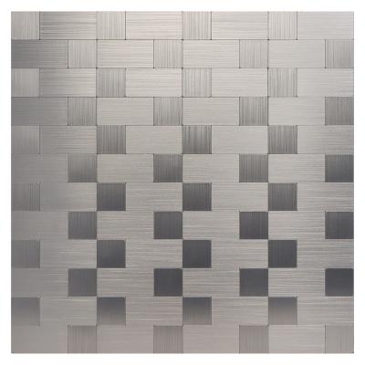 China CLASSIC Install DIY Backsplash Aluminum Sliver Color Mosaic Tile Peel And Stick On Kitchen Bathroom for sale