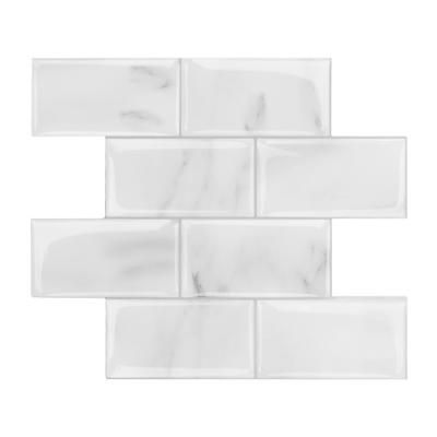 China Vivid Waterproof+ECO-Friendly+Self-adhesive Tiles 2.5 Mm Thickness Subway Marble Effect Wall Tiles Self Adhesive Tile Peel And Stick Backsplash For Bathroom for sale