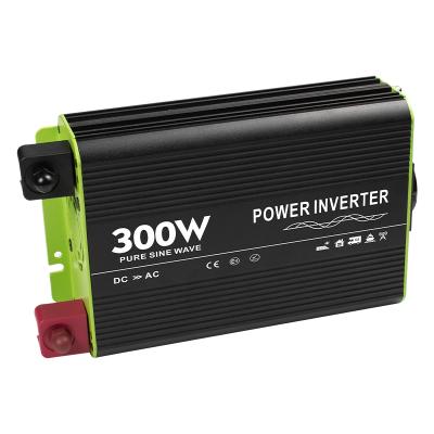 China 2021 Hot Sales New Model 300W DC to AC 12v 24v 48v 110v 220v230v 130X150X56MM Pure Sine Wave Power Inverters &converters for sale