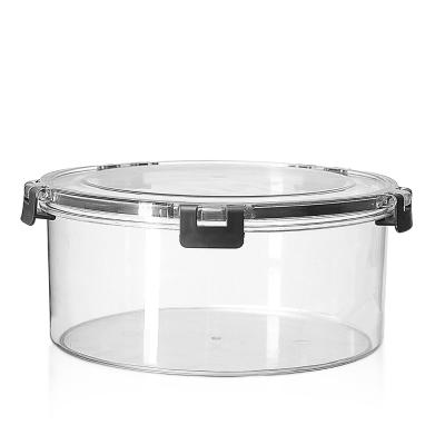 China Ready To Ship Round Clear Plastic Food Box Storage Container for sale