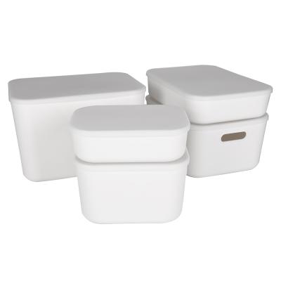 China Small Home Food Organizer Clothes Stored Plastic Storage Boxes With Lids for sale