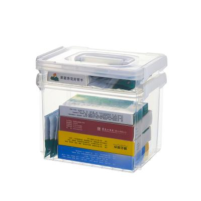 China Stocked Medicine Home Kit Small Plastic Container Storage Box Rectangle for sale