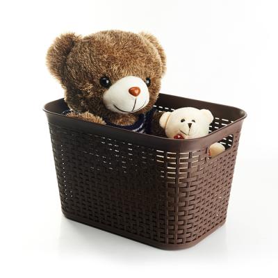 China Home Stored Fabric Toy Plastic Book Storage Basket With Cover for sale