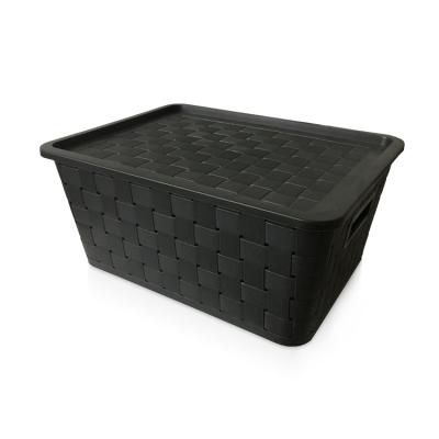 China Stackable Home Use Organizer Stocked Plastic Baskets With Lid for sale