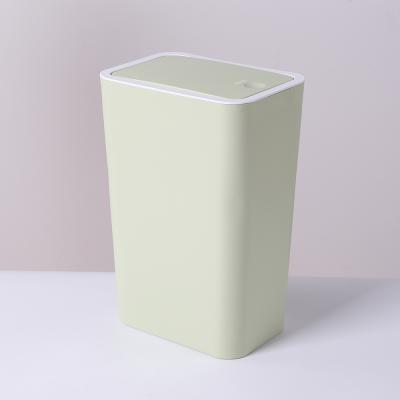 China Stored PP Green Bathroom Recycle Bin Fancy Waste Plastic Waste Containers for sale