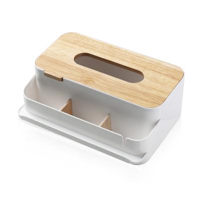 China Modern Home Kitchen Bathroom Towel Rack Table Storage Tissue Plastic Wooden Boxes for sale