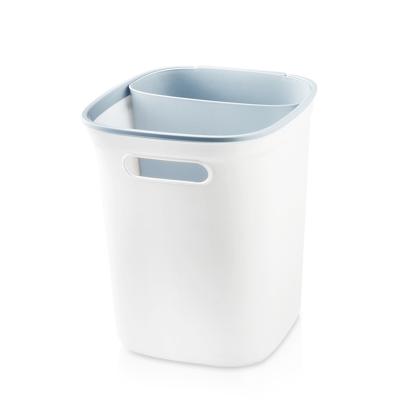 China Stocked 2 Compartment PP Fancy Modern Kitchen Household Plastic Waste Bin for sale