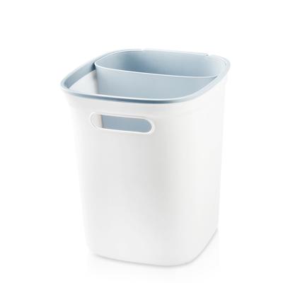 China 2 Stored White Compartment PP Hotel Recycling Office Stage Waste Container Trash Can for sale