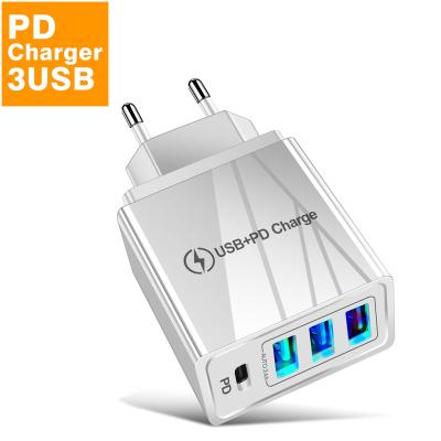 China Mobile Phone PD USB Type C Charging iPhone 13 14 Pro Max Mini Quick Charge 3.0 QC Travel 3.1A 4 Port Fast Charging Wall Charger for sale