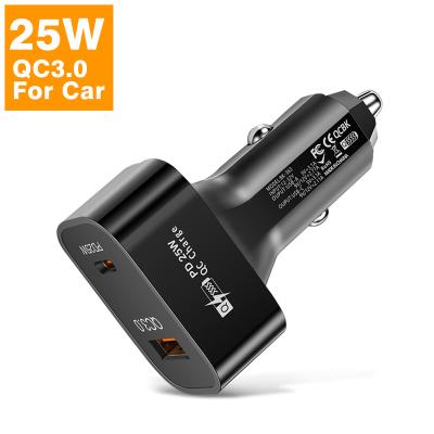 China Mobile Phone USB C Car Charger 25W Palladium Type Xiaomi Huawei Samsung iPhone oppo vivo MI 1+ oppo vivo MI 1+ fast fast charging qc3.0 charging adapter for sale