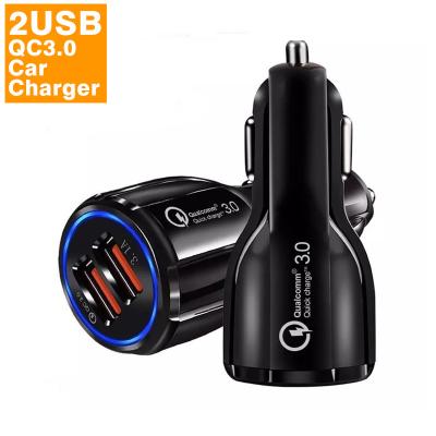 China 18W 3.1A Mobile Phone Car Charger USB Dual QC 3.0 Phone Charger Fast Charging Adapter For iPhone 13 14 Pro Max Fast Charging Dual USB Electric for sale