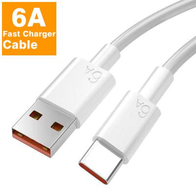 China MP3/MP4 Type C Android Player 6A 66W USB Data Cable USB C Fast Charging Type-C 1M 1.5M 2M Phone USB Cable For Samsung S23 S22 Note20 for sale