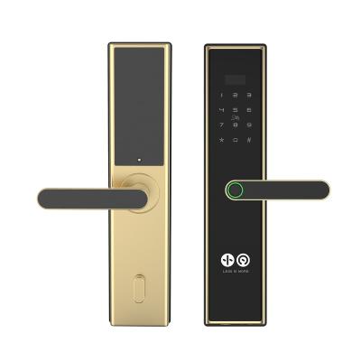 China Hotel Modern Fingerprint Door Handle Digital Smart Lock for sale