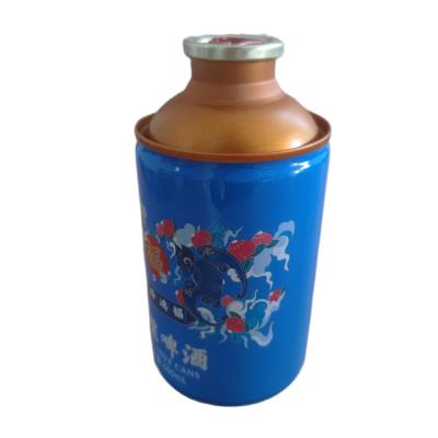 China Beverage OEM Tinplate Stretch Bottle Food Grade Beer Bottle Tinplate Bottle Packaging Matching Aluminum Cover for sale