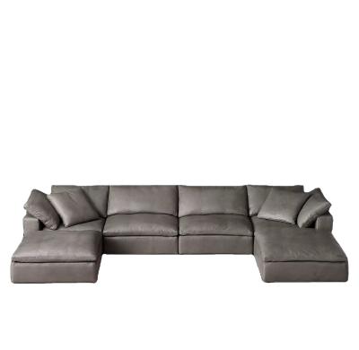 China Modern American Style CUSTOMIZABLE LEATHER MODULAR SECTIONAL Hot Selling Modular CLOUD for sale