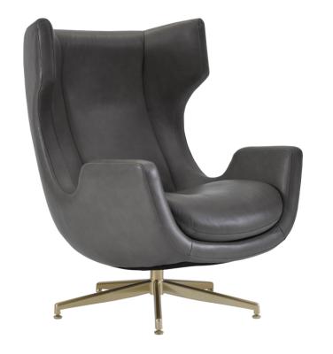 China Mid Century Classic Modern Leather Swivel Chair Factory Supply Luxury for sale