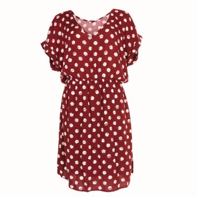 China Stockpapa Wholesale Fashion Anti-static Women's Long White Polka Dot Chiffon Multi Shift Dress for sale