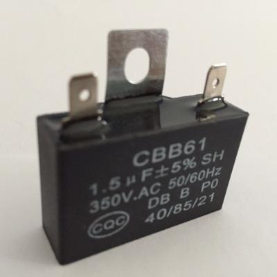 China 【New product】1.5uf  350v single twist pin with ear  self-healing AC Motor capacitor CBB61 for sale