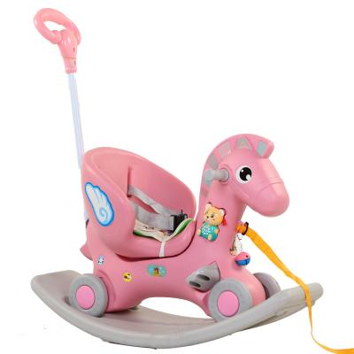 China Hot Selling Early Education Ride On Animals Play Rocking Horse Kids Shake Multifunctional Baby Toy Early Education Shake Car Toddler Walker for sale