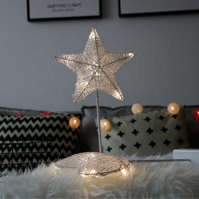 China Beautiful 10L 40cm Warm White Star Pentagon Modeling Lamp Table Led Night Light for sale